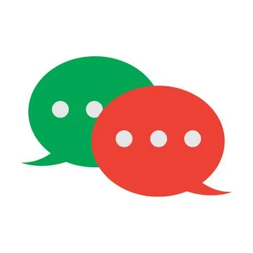 Red Green Speech Bubble Pair With Dots Stock Illustration