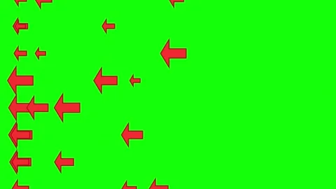 Red Green Square Arrow Horizontal 16:9 Green Screen Vídeo Stock 340462175