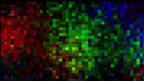 Red green squares sparkling softly against a dark background Stock Footage 342951039