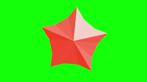 Red Green Star Horizontal 16:9 Green Screen Stock Footage 340461367