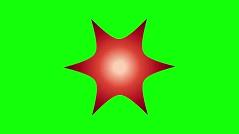 Red Green Star Screen Horizontal 16:9 Green Screen Stock Footage 340461339