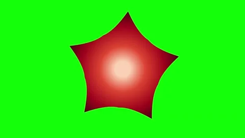 Red Green Star Screen Horizontal 16:9 Green Screen Stock Footage 340461364