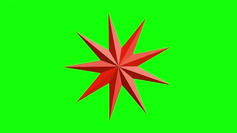 Red Green Star Screen Horizontal 16:9 Green Screen Stock Footage 340461375