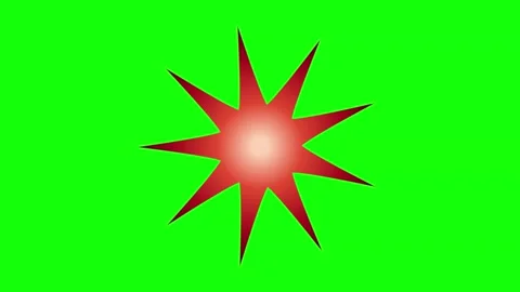 Red Green Star Screen Horizontal 16:9 Green Screen Stock-Footage 340461383
