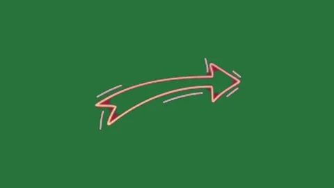 Red, Green, White Arrow and Screen on Green Screen Stock Footage 338018828