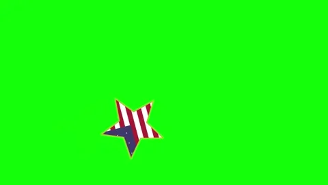 Red, Green, White Man and Star and Screen Green Screen Video stock 339331043