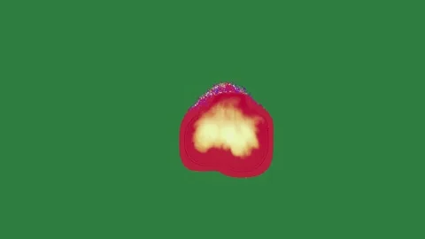 Red, Green, Yellow Fire on Green Screen Background Видео 338044215