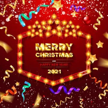 Red greeting card With Christmas Stock-Illustration