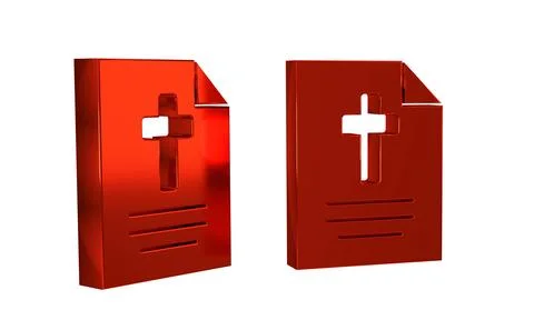 Red Greeting card with Happy Easter icon isolated on transparent background.. Illustrazione stock