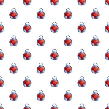 Red grenade cartoon seamless pattern over white background Stock Illustration