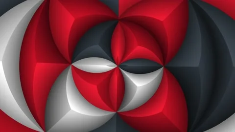 Red, Grey, Black and White Kaleidoscopic Abstract Pattern Stock Footage 229273098