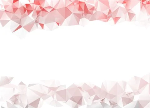 Red &amp; Grey Crystals Triangles On Upper &amp; Lower Side Abstract Low Poly Background Stock Illustration