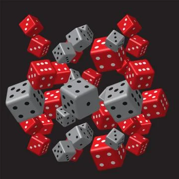 Red Grey Dice Pattern Stock Illustration