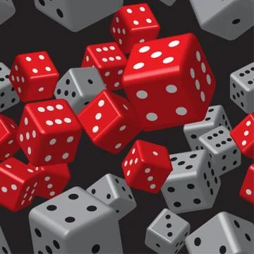 Red Grey Dice Seamless Pattern Stock Illustration