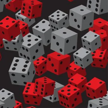 Red Grey Dice Seamless Pattern Stock Illustration