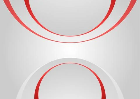 Red grey geometric tech background with minimal paper circles Stock Illustration