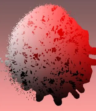 Red-Grey Gradient Grunge Shape with Gradient Background. Stock Illustration