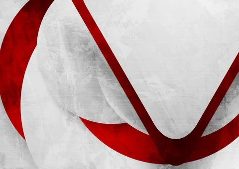 Red grey grunge geometric tech background with circles and triangles Illustrazione stock