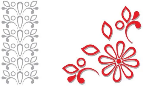 Red grey ornamental frame Stock Illustration