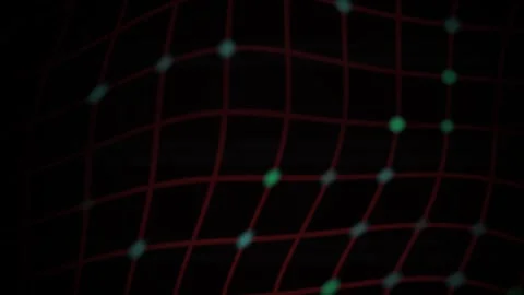 Red Grid Abstract Background with Glowing Nodes for Technology and Science .. Stock Footage 343761526