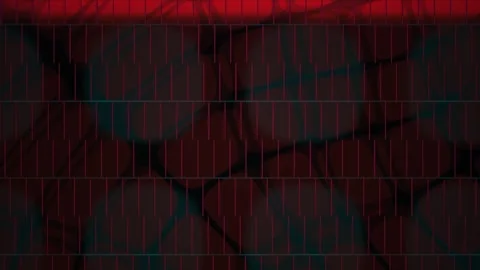 Red Grid Abstract Motion Background with Glowing Horizontal Line Loop Stock Footage 343761657