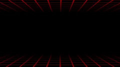 Red grid animation on black background, cyberpunk style, retro-themed projects Stock Footage 337352600