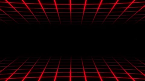 Red grid lines, black background, glowing effect.  Stock Footage 285947801