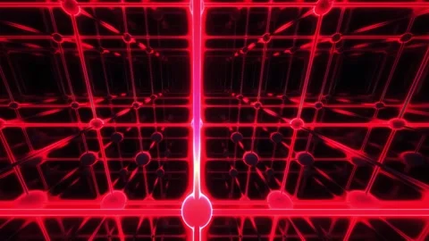Red Grid Network in Fast Motion for Technology Backgrounds Stock Footage 343762204