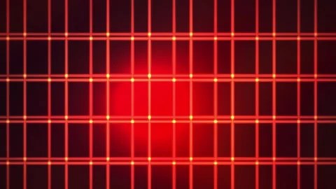 Red grid patterns with glowing lines on dark background. Stock Footage 337517675