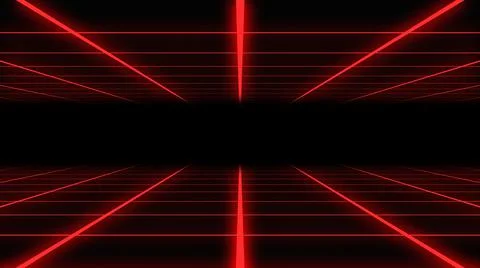 Red grid surface on black background Stock Illustration