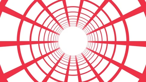 Red grid tunnel animation. An abstract, hypnotic vortex with a red grid pattern. Stock Footage 315773089