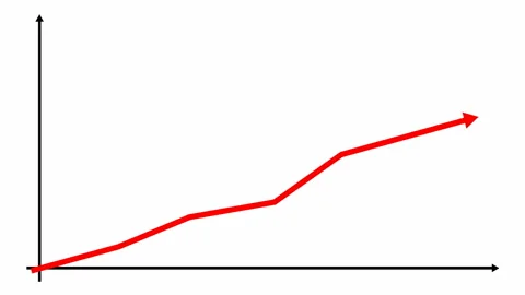 Red growth chart arrow Stock Footage 147647917