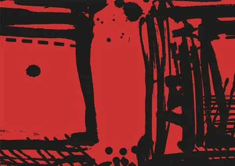 Red grunge abstract frame with distressed border vector Stock-Illustration