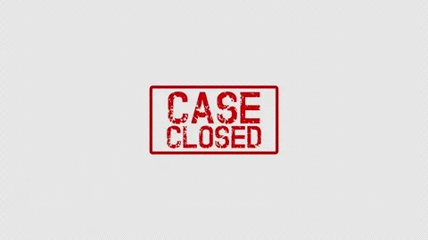 Red grunge case closed stamp appears inside a rectangular border Stock Footage 339116565