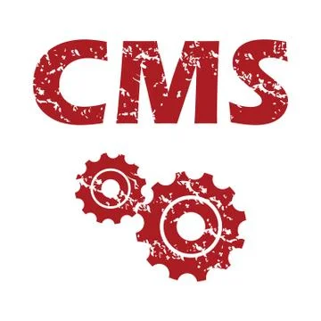 Red grunge cms logo Stock-Illustration