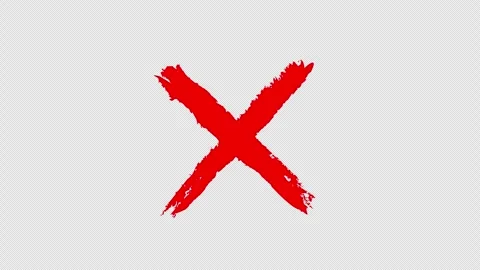 Red grunge cross checkmark animation. Hand-drawn painted X mark. Brush stro.. Video stock 336288935