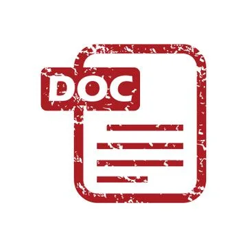 Red grunge doc logo Illustrazione stock