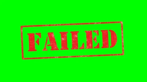Red Grunge Failed Rubber Stamp Animation Green Screen FX Stock Footage 341262558