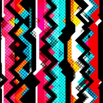 Red grunge geometric seamless pattern Illustrazione stock