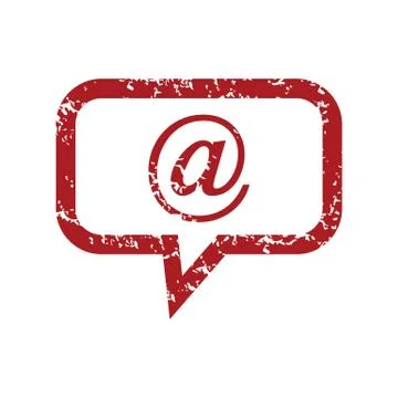 Red grunge mail logo Illustrazione stock