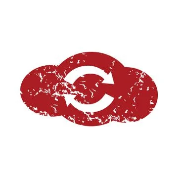 Red grunge reverse cloud logo Stock Illustration