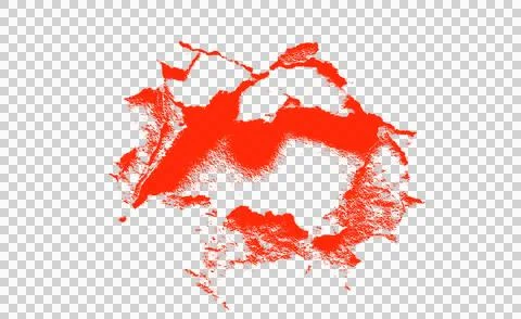 Red Grunge Scratch Brush Stroke Isolated on White Background Stock Photos
