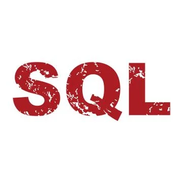Red grunge sql logo Stock Illustration