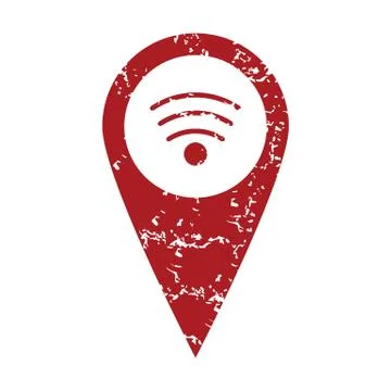 Red grunge wi-fi pointer logo Illustrazione stock