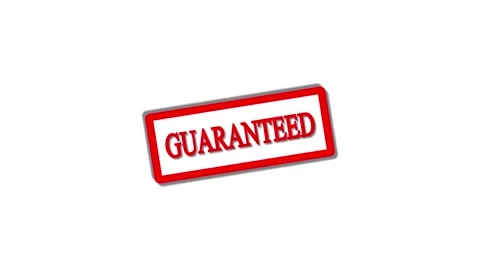 Red guaranteed stamp animated on a clean white background. Stock Footage 261041073