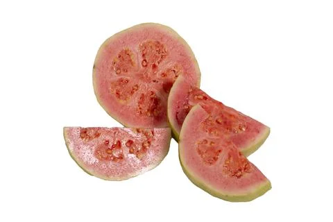 Red guava fruit on white background Stock Photos