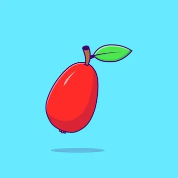 Red Guava illustrations vector Guava cartoon is isolated Stock Illustration
