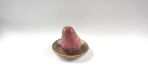 A Red Guava with A White Background Stock-Footage 299128718