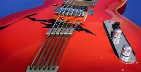 Red guitar Stock Photos