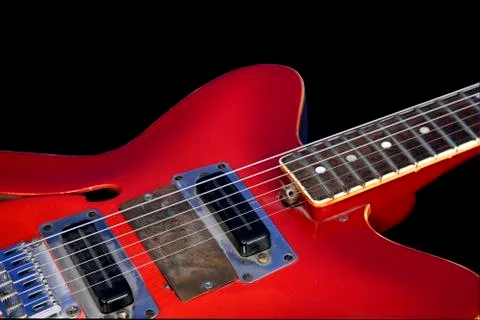 Red guitar Stock Photos